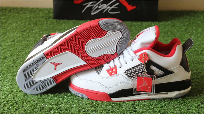 Authentic Air Jordan 4 Retro Fire Red GS